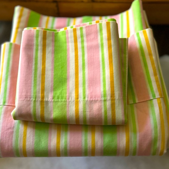Vintage JCPenney Fashion Manor Penn-Prest  Striped Bedding Sheets! - Picture 1 of 7